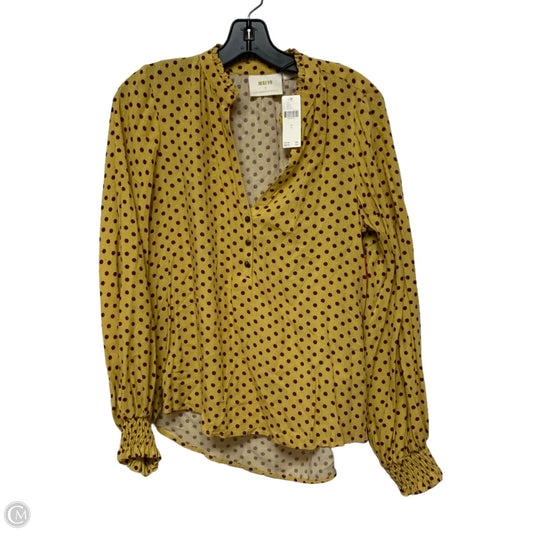 Top Long Sleeve By Maeve In Yellow, Size: S