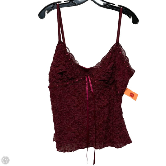 Top Sleeveless By Kimichi Blue In Maroon, Size: Xl
