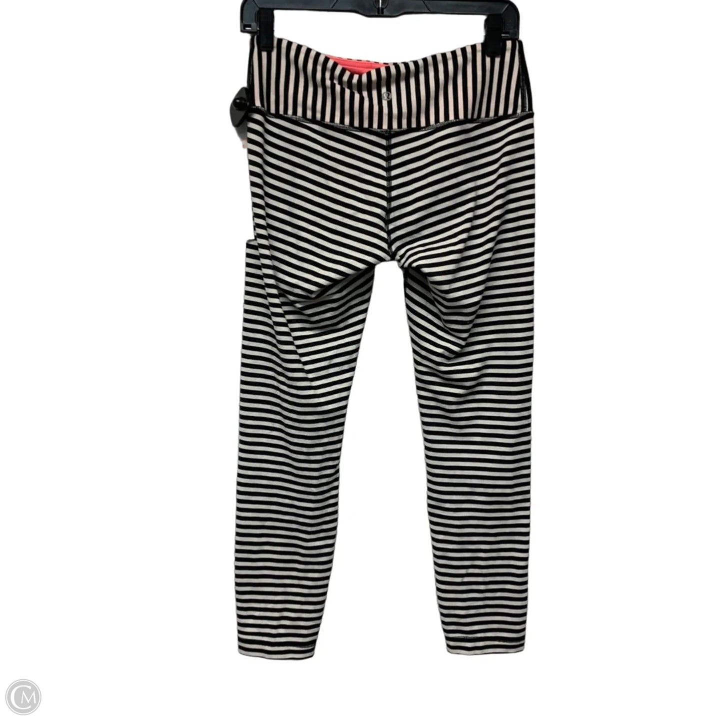 Athletic Leggings By Lululemon In Black & White, Size: M