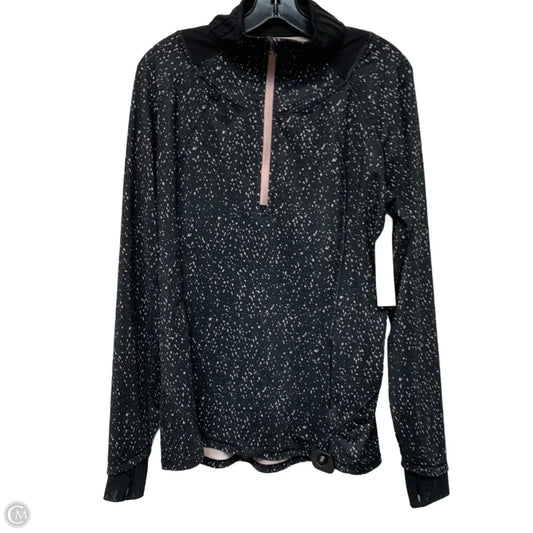 Athletic Top Long Sleeve Collar By Lululemon In Black, Size: L
