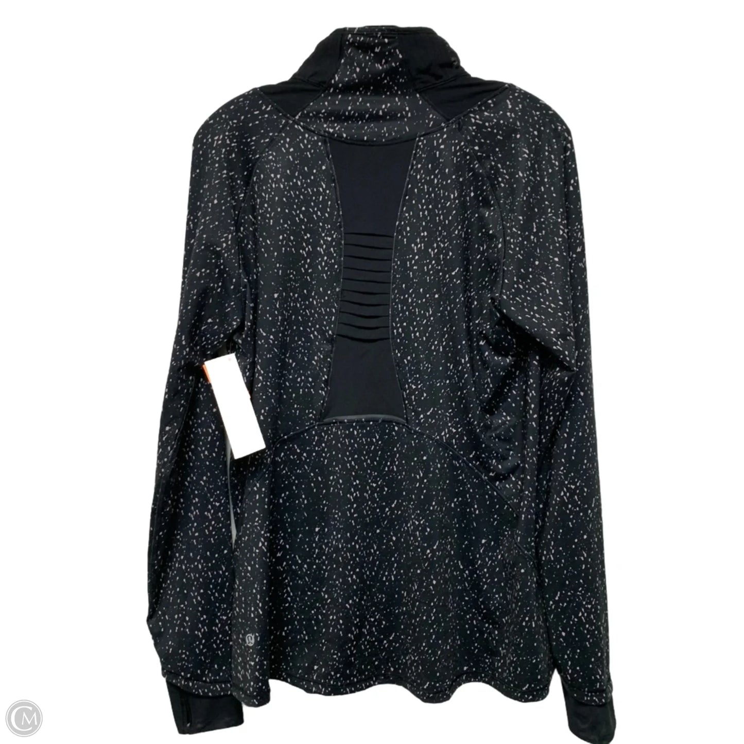 Athletic Top Long Sleeve Collar By Lululemon In Black, Size: L