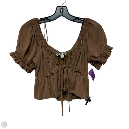 Top Short Sleeve By Audrey 3+1 In Brown, Size: S