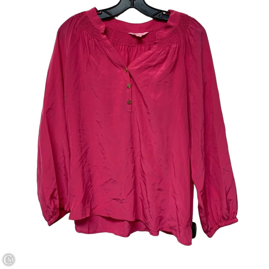 Top Long Sleeve Designer By Lilly Pulitzer In Pink, Size: M
