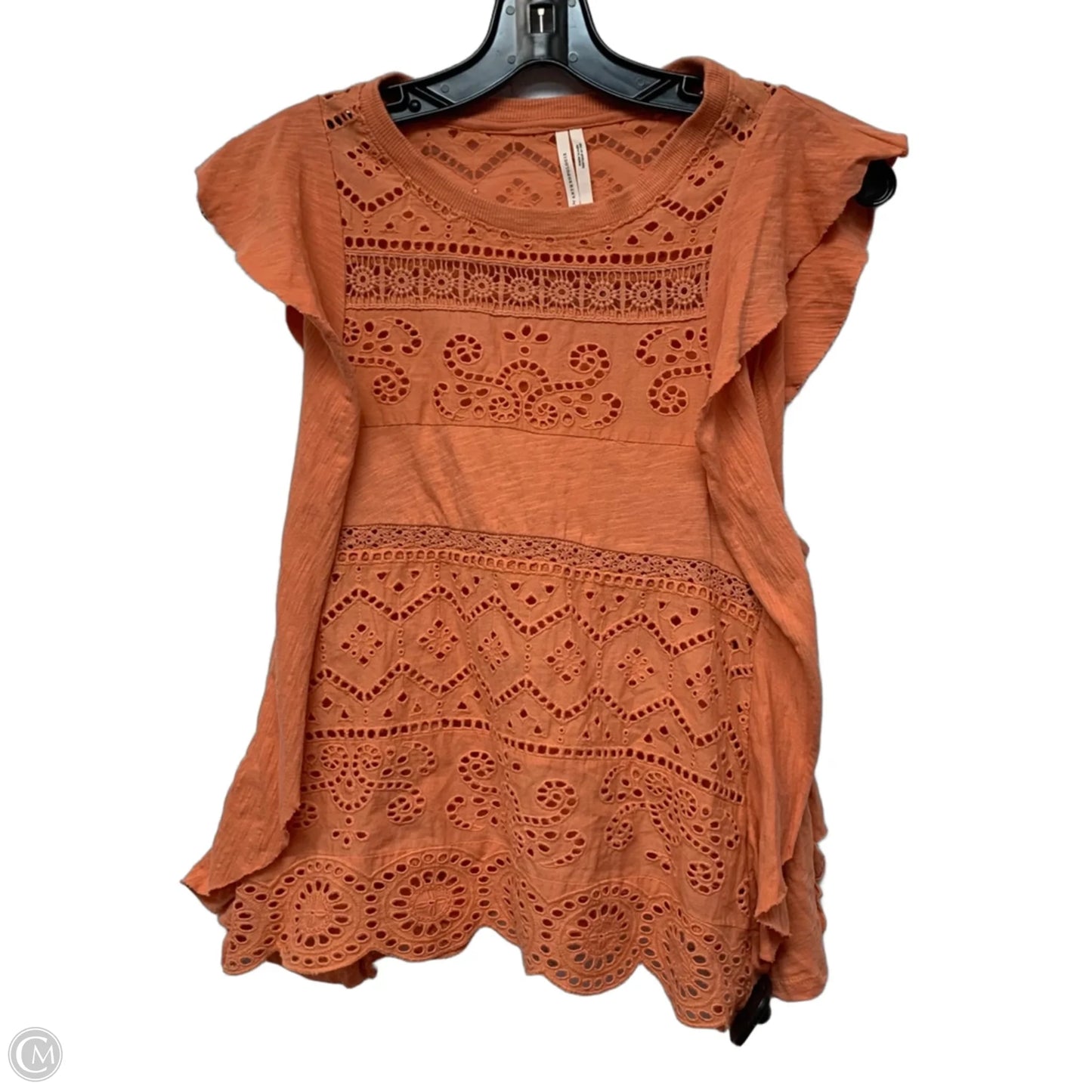 Top Short Sleeve By Anthropologie In Orange, Size: Xs