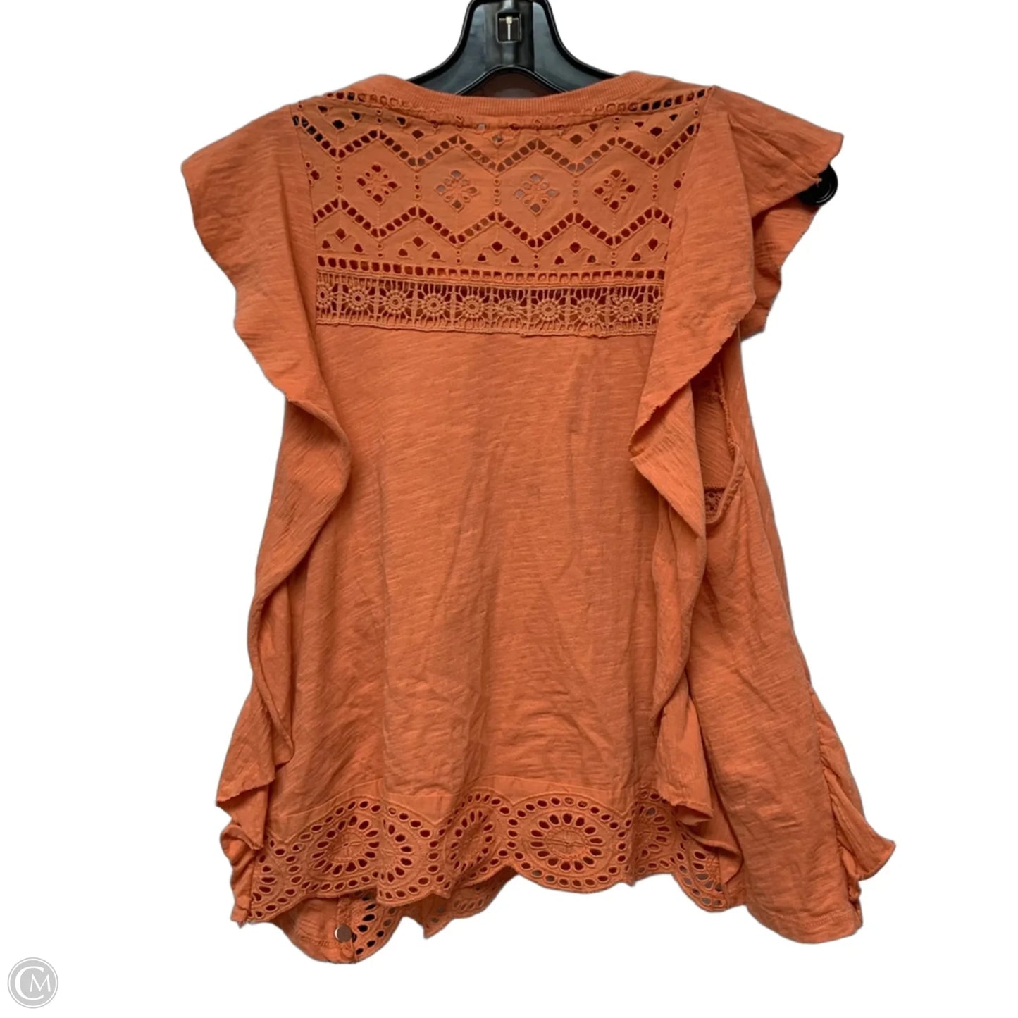 Top Short Sleeve By Anthropologie In Orange, Size: Xs