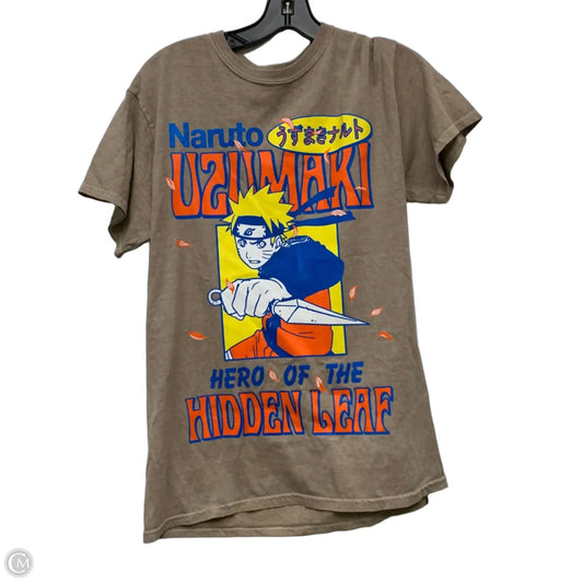 Top Short Sleeve By Naruto In Brown, Size: M