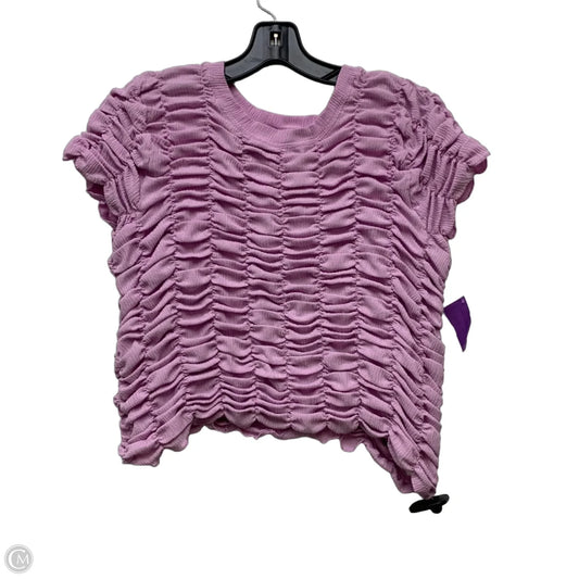 Top Short Sleeve By Anthropologie In Purple, Size: Xl