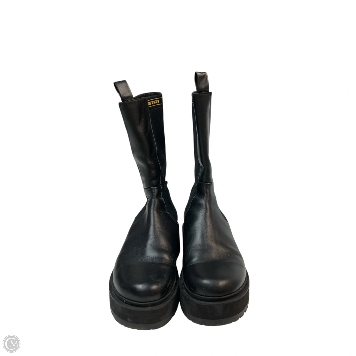 Boots Luxury Designer By Fendi In Black, Size: 11