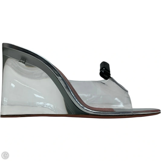 Sandals Heels Wedge By Amina Muaddi In Clear, Size: 10