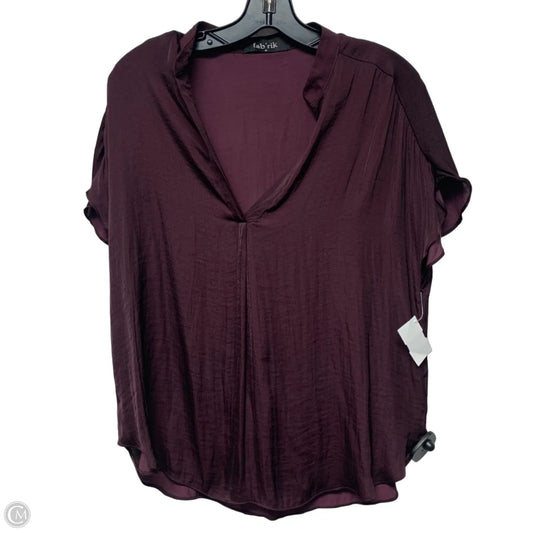 Blouse Short Sleeve By Fabrik In Purple, Size: M