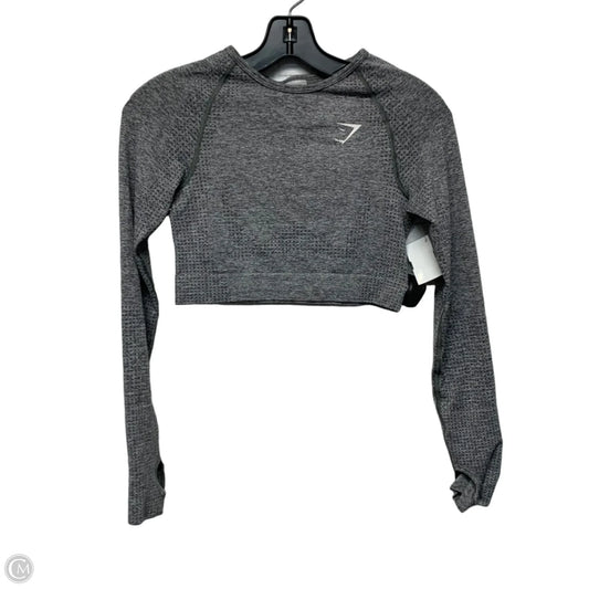 Athletic Top Long Sleeve Crewneck By Gym Shark In Grey, Size: S