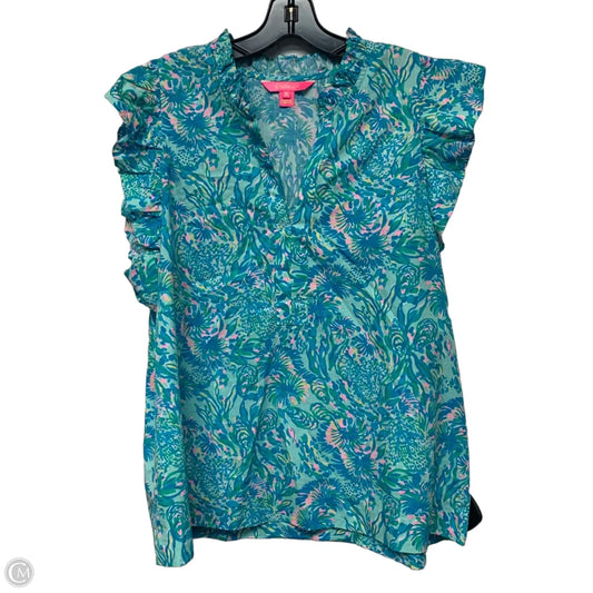 Top Sleeveless Designer By Lilly Pulitzer In Blue, Size: Xl
