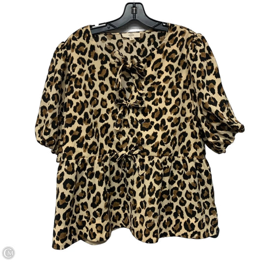 Top Short Sleeve By Entro In Animal Print, Size: Xl