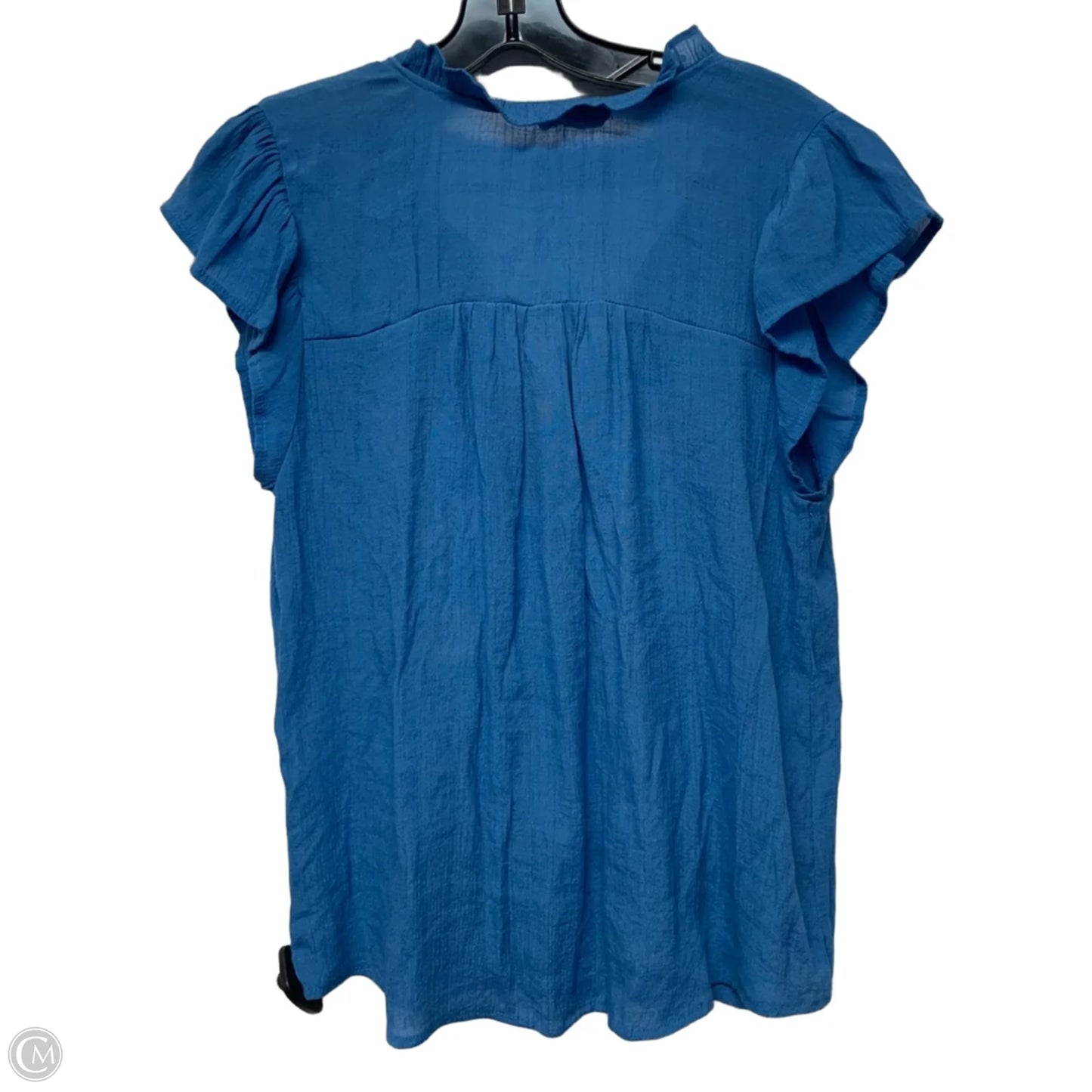 Top Short Sleeve By Blu Pepper In Blue, Size: L
