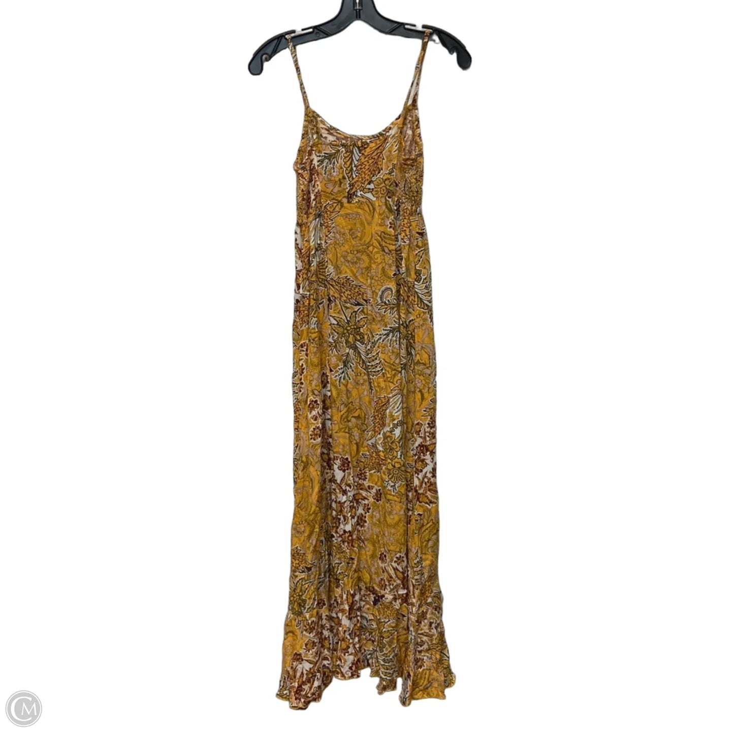 Dress Casual Midi By Free People In Brown & Yellow, Size: Xs