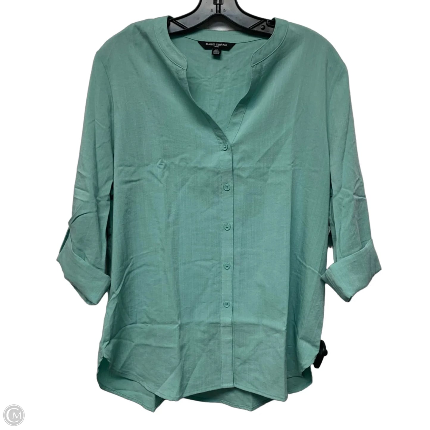 Top Short Sleeve By Mario Serrani In Green, Size: L