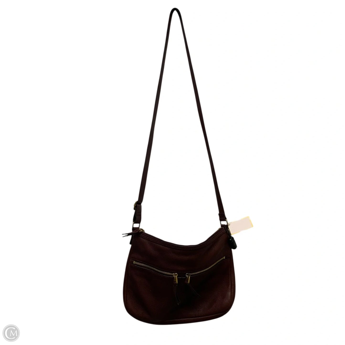 Handbag Leather By Fossil, Size: Medium