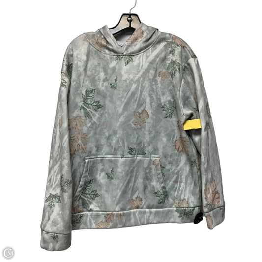 Sweatshirt Hoodie In Green & Grey, Size: L