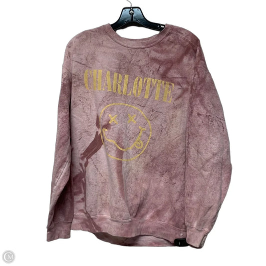 Sweatshirt Crewneck By Comfort Casual In Pink, Size: L
