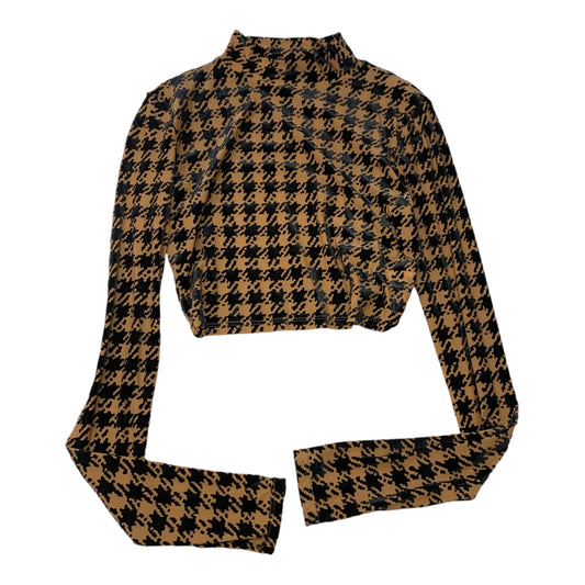 Top Long Sleeve By naked Woredrobe In Houndstooth, Size: L