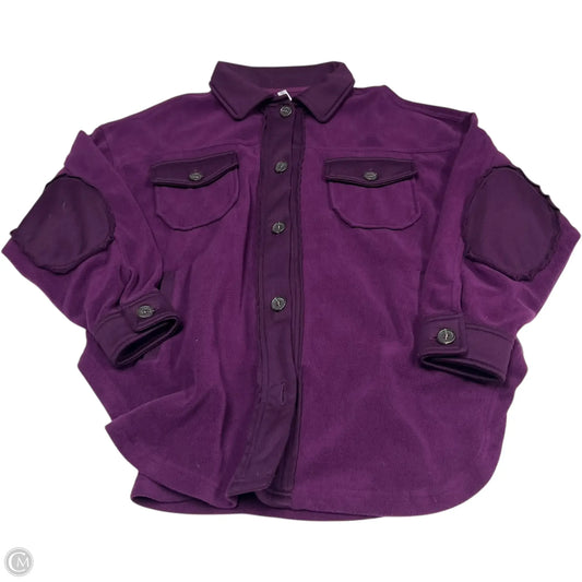 Jacket Shirt By Zenana Outfitters In Purple, Size: M