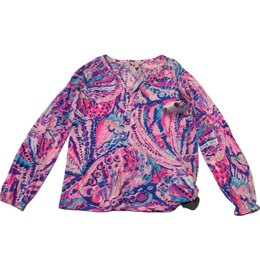 Blue & Pink  Top 3/4 Sleeve Designer By Lilly Pulitzer  Size: S