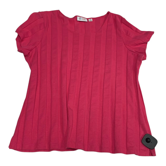 Top Short Sleeve By Denim And Company In Pink, Size: L