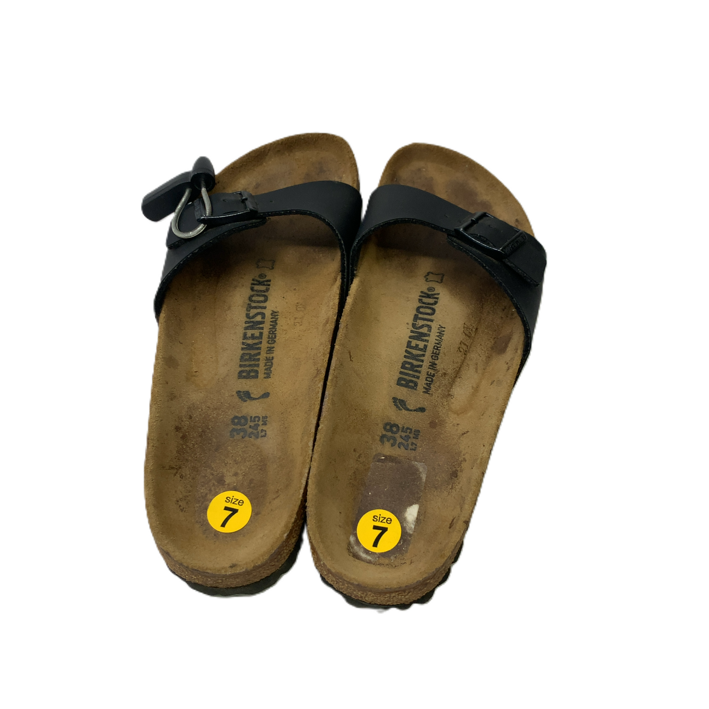 Black  Sandals Flats By Birkenstock  Size: 7