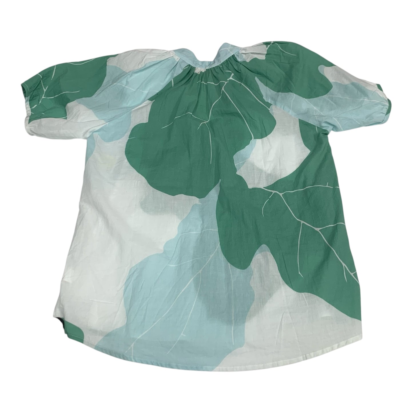 Top Short Sleeve By Sheridan French In Green & White, Size: L