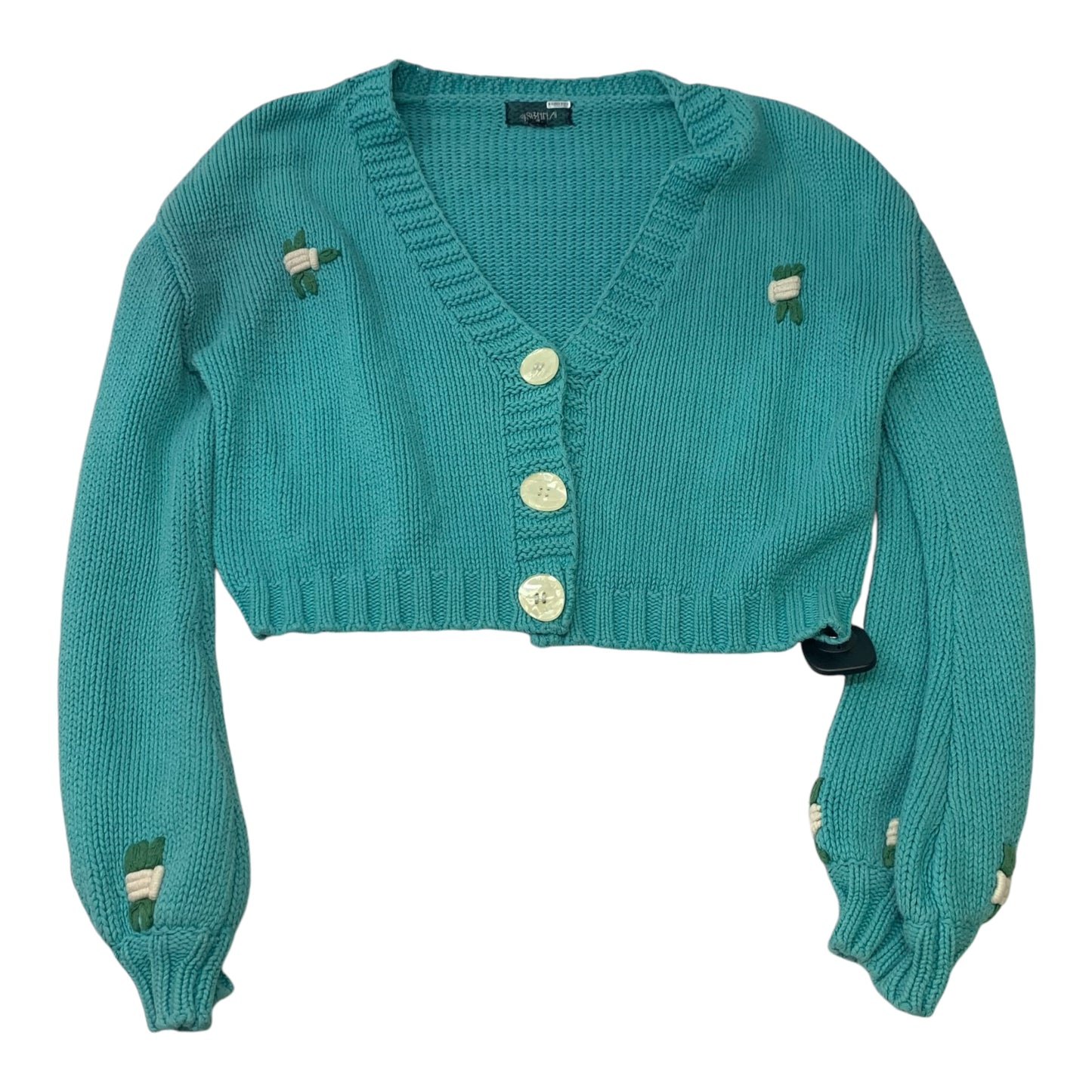 Sweater Cardigan By 4s13nna In Blue & Green, Size: M