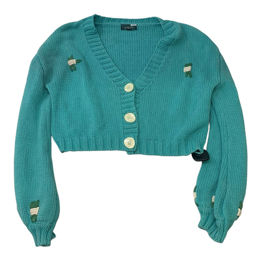 Sweater Cardigan By 4s13nna In Blue & Green, Size: M