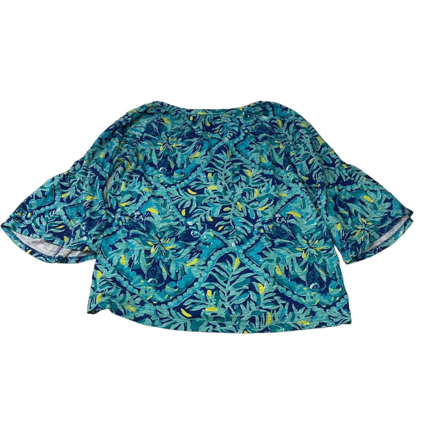 Top 3/4 Sleeve Designer By Lilly Pulitzer In Blue, Size: M