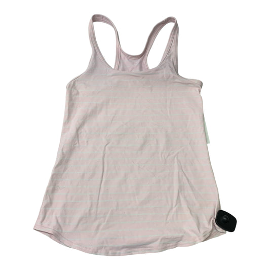 Athletic Tank Top By Lululemon In Pink & White, Size: L