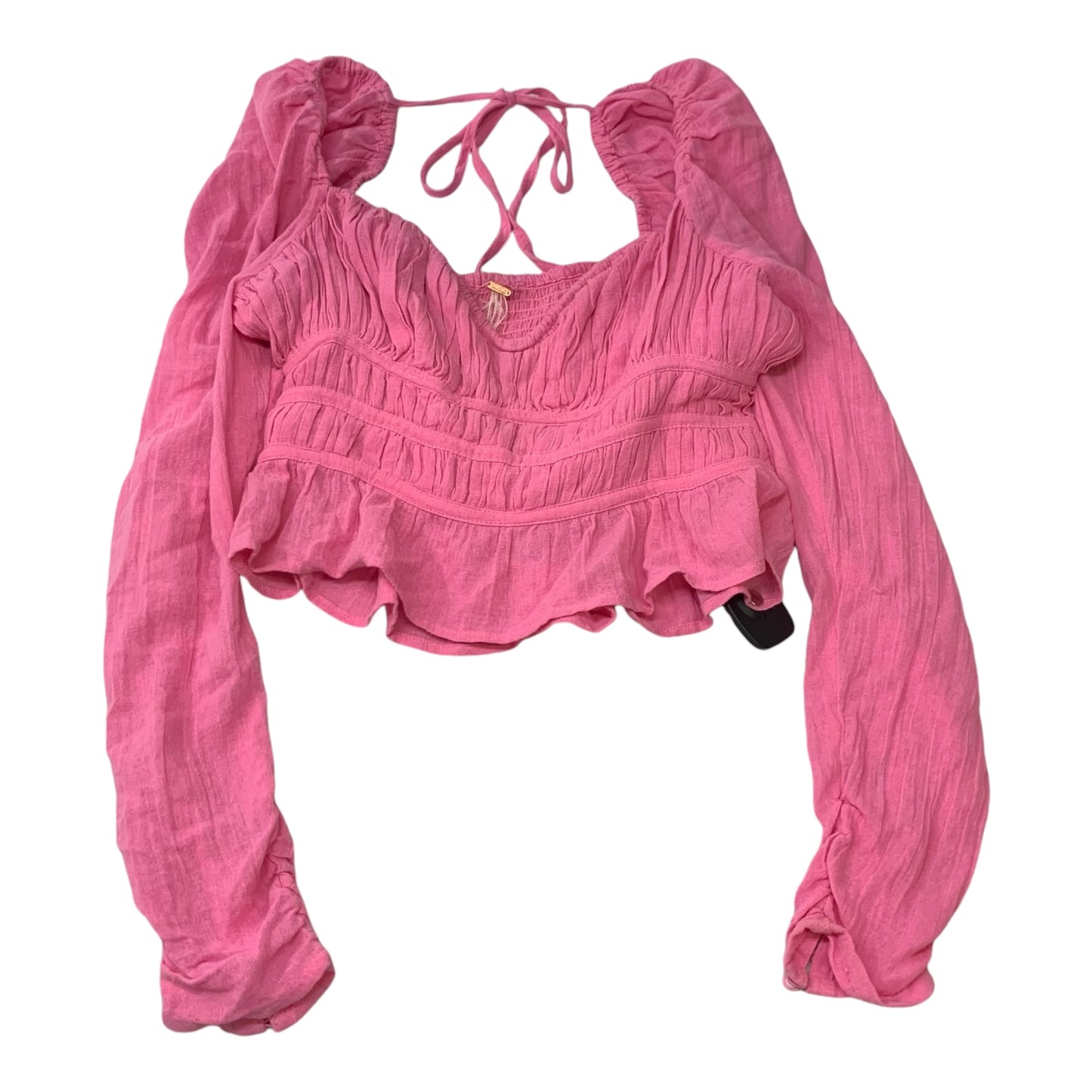 Top Long Sleeve By Free People In Pink, Size: M