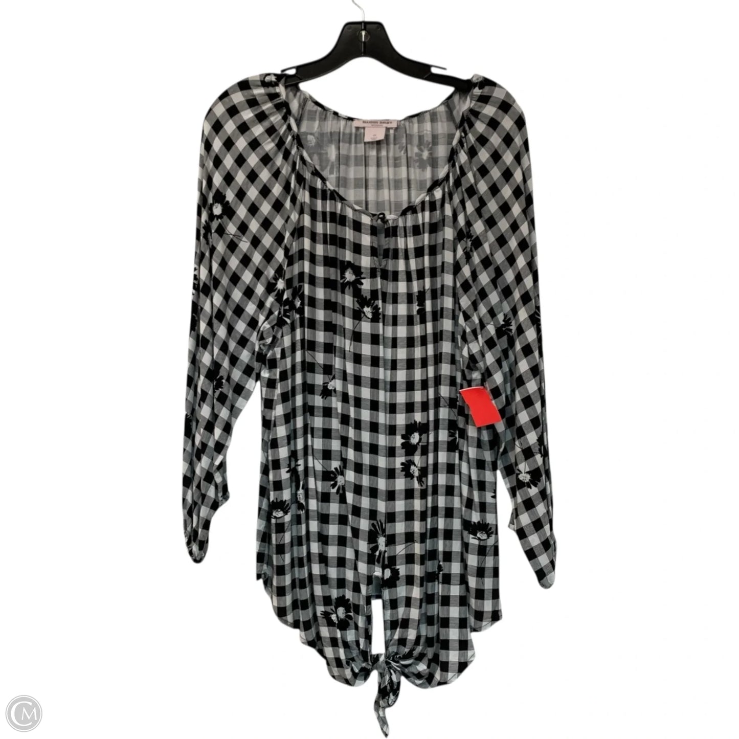 Top Long Sleeve By Allison Daley In Black & White, Size: 1x