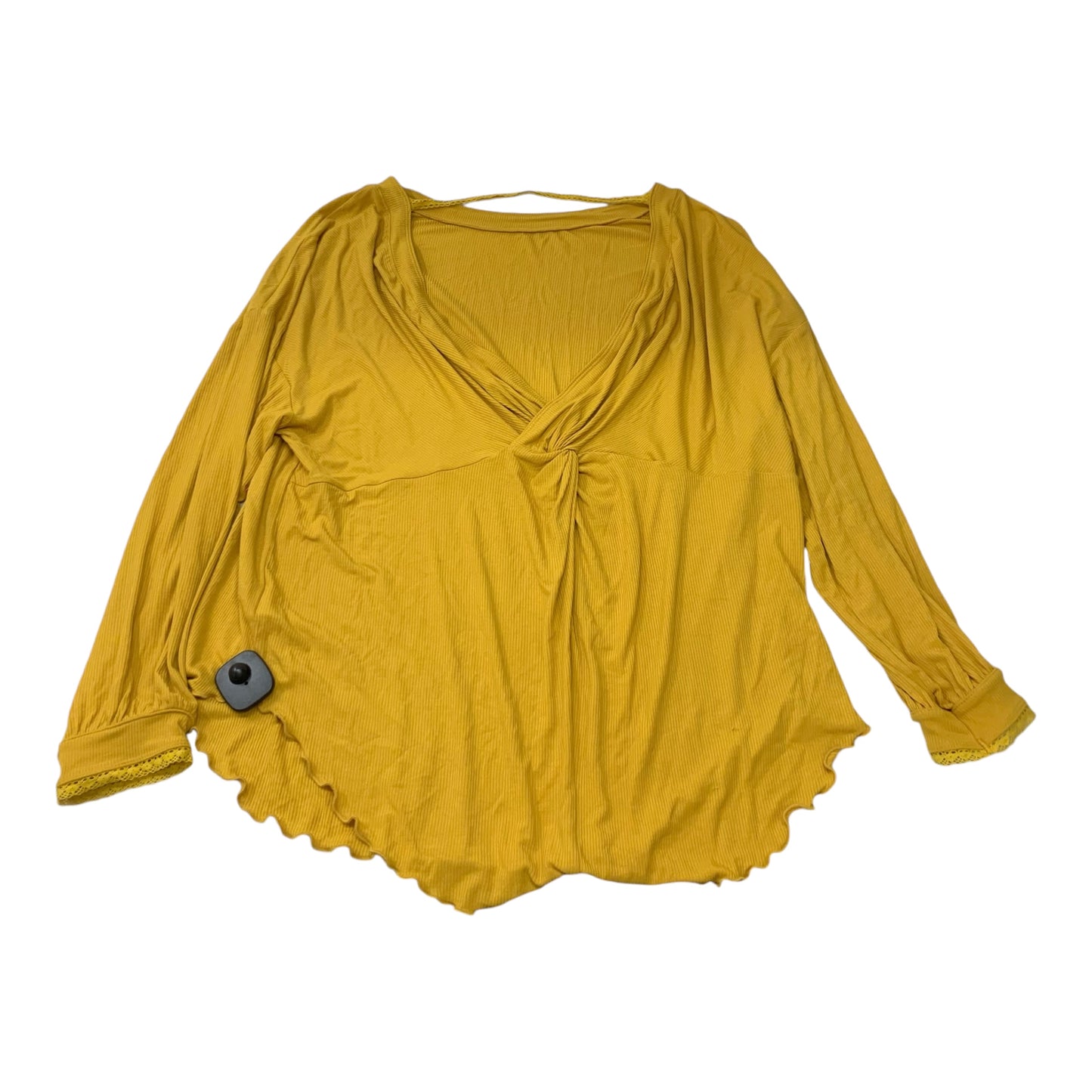 Top Long Sleeve By Free People In Yellow, Size: S