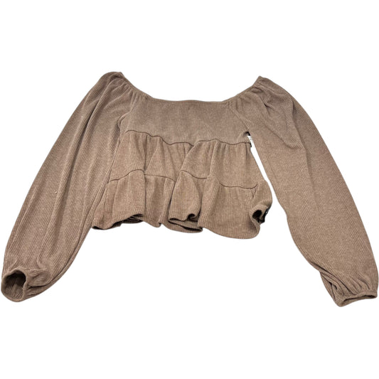 Top Long Sleeve By Altard State In Brown, Size: Xs