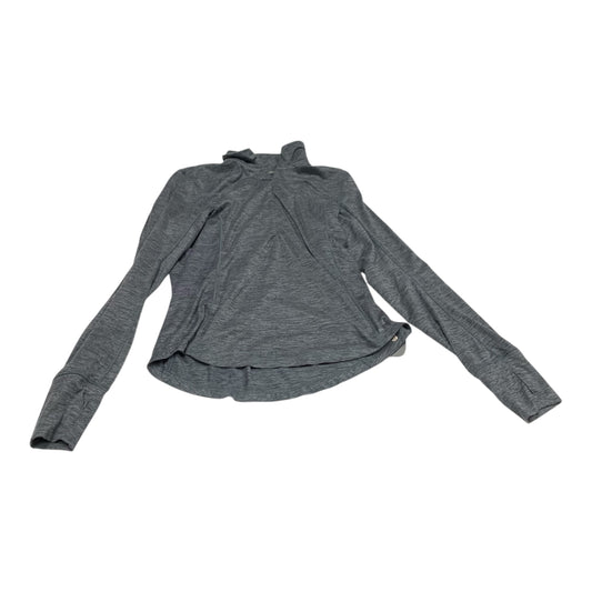 Athletic Top Long Sleeve Collar By Brooks In Grey, Size: M