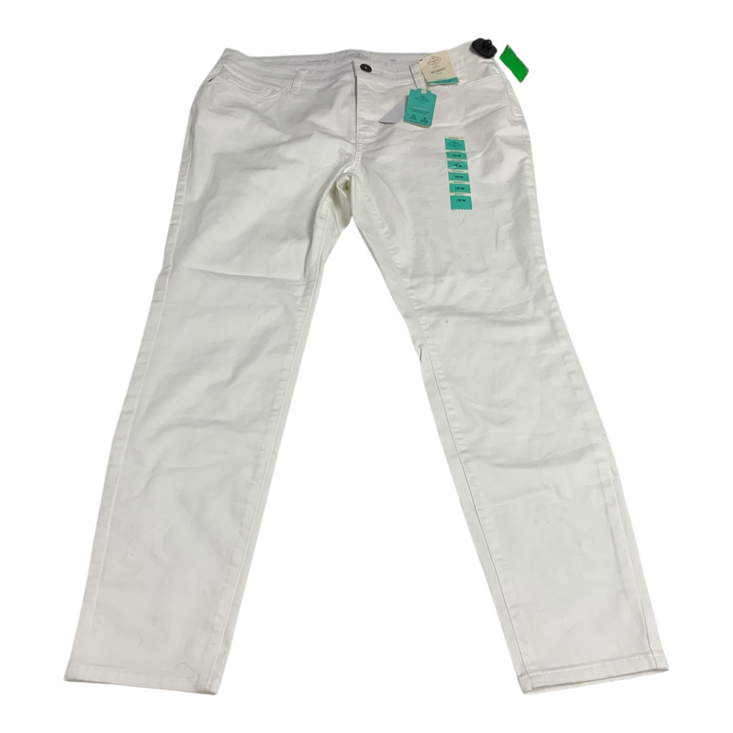 Jeans Skinny By St Johns Bay In White Denim, Size: 16