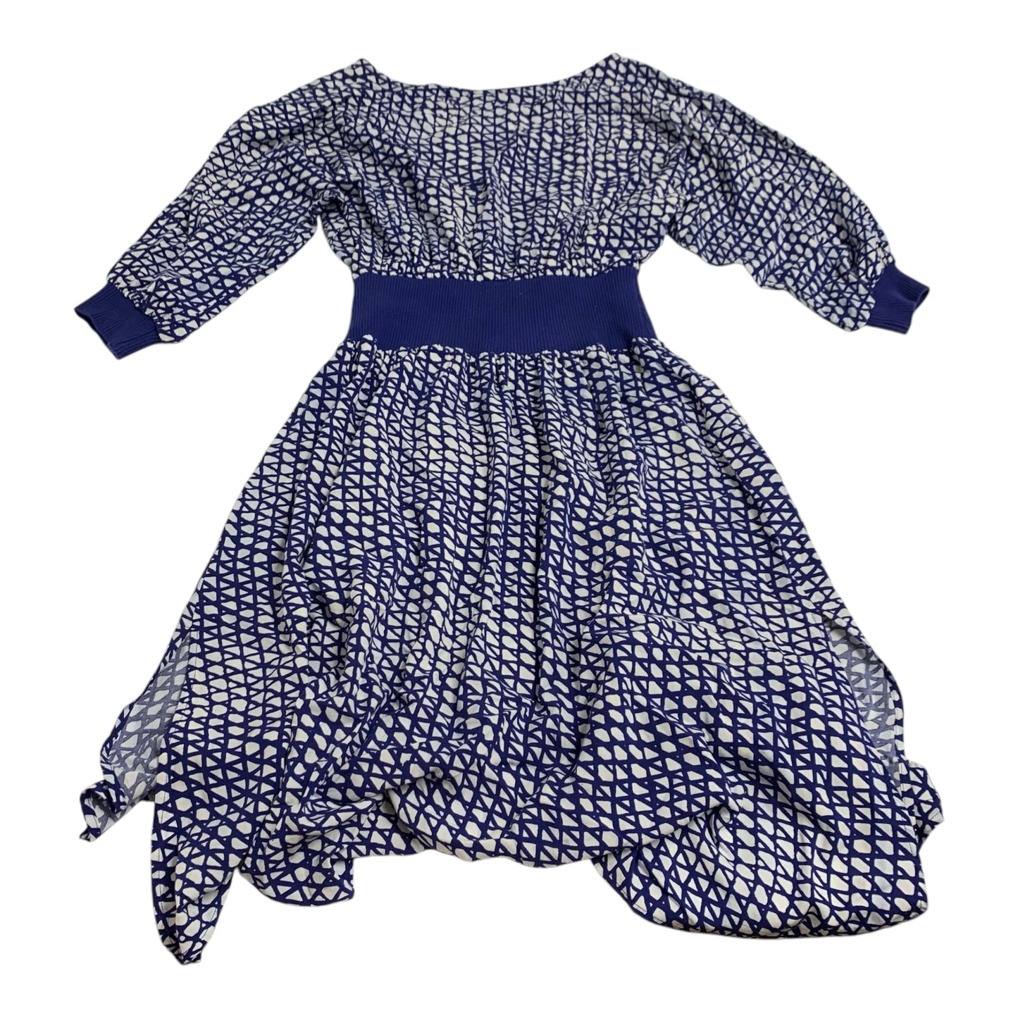 Dress Casual Midi By Maeve In Blue & White, Size: Xs