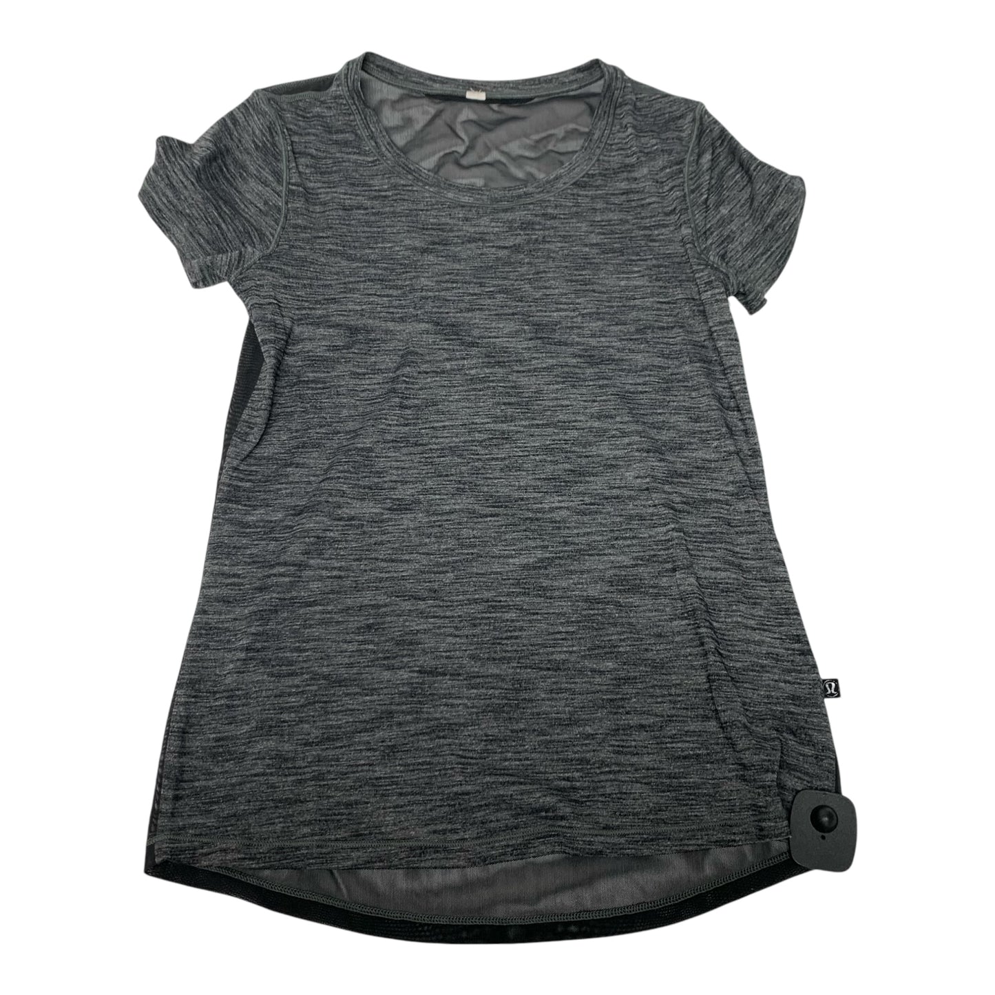 Athletic Top Short Sleeve By Lululemon In Grey, Size: S