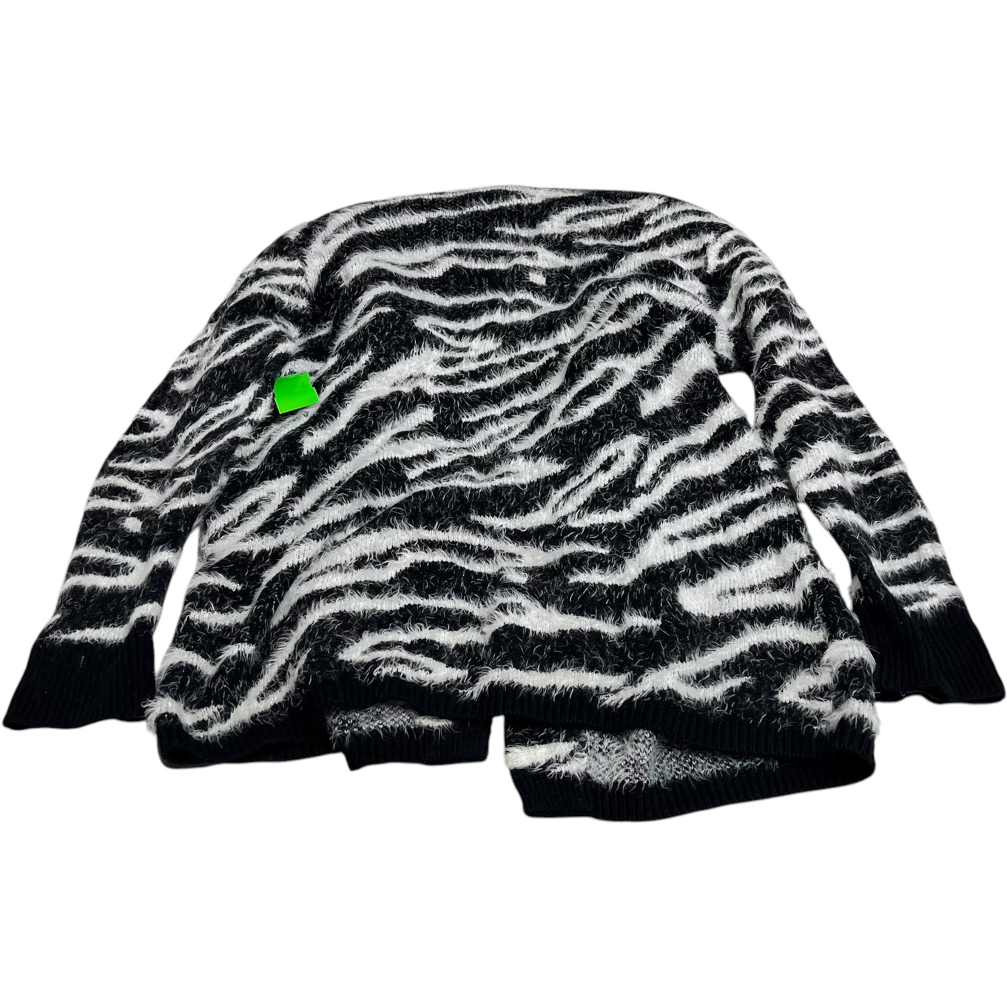 Sweater Cardigan By Susina In Black & White, Size: S