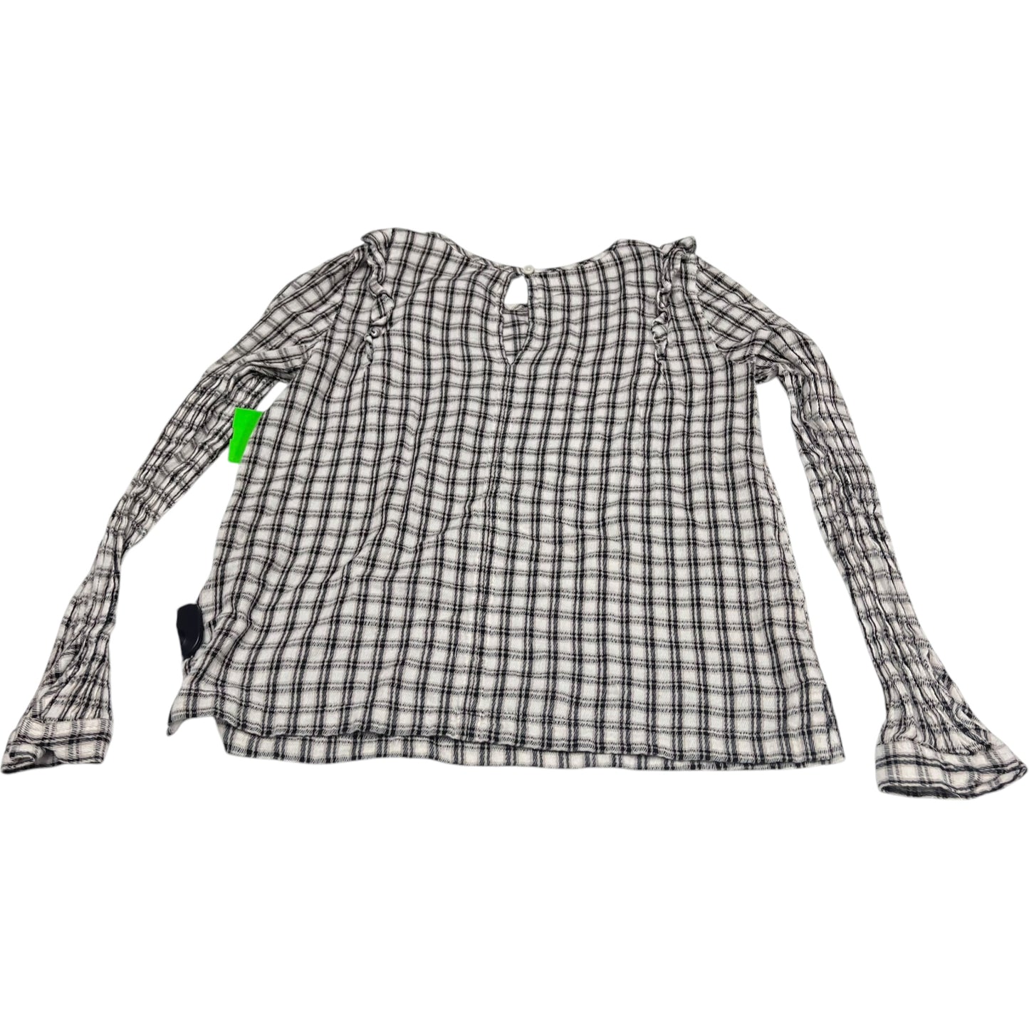 Top Long Sleeve By Loft In Plaid Pattern, Size: S