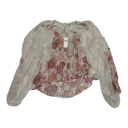 Blouse Long Sleeve By Florence Balducci In Cream & Pink, Size: M