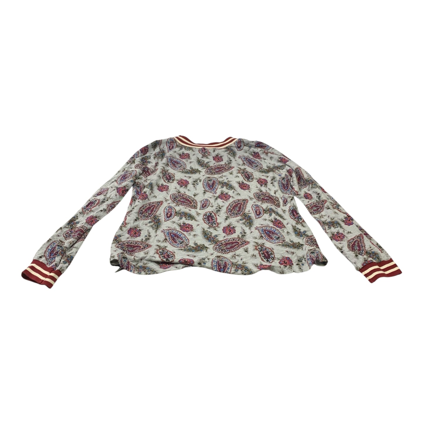 Top Long Sleeve By T.la In Grey & Red, Size: S