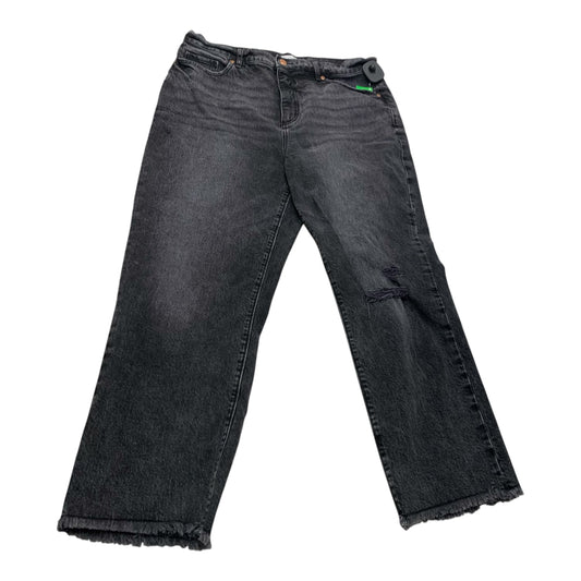 Jeans Straight By Loft In Black Denim, Size: 12