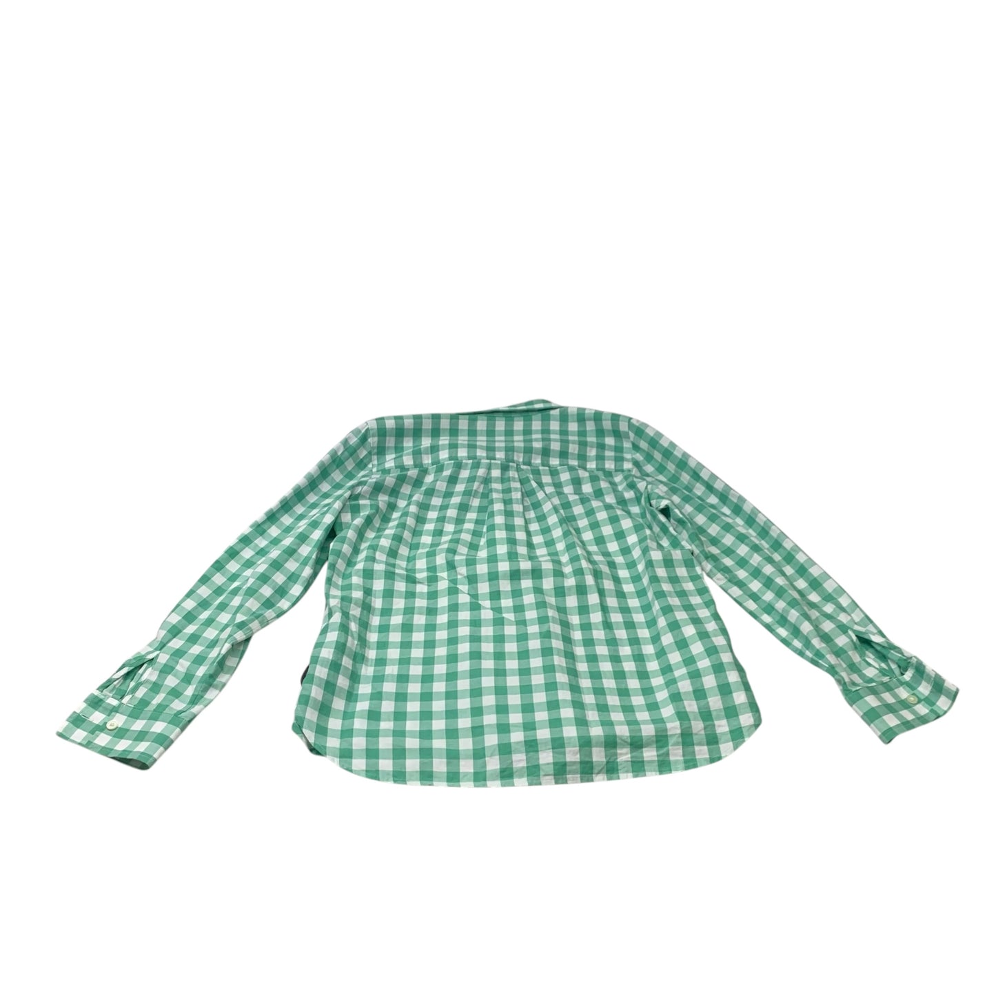 Top Long Sleeve By Loft In Green & White, Size: S