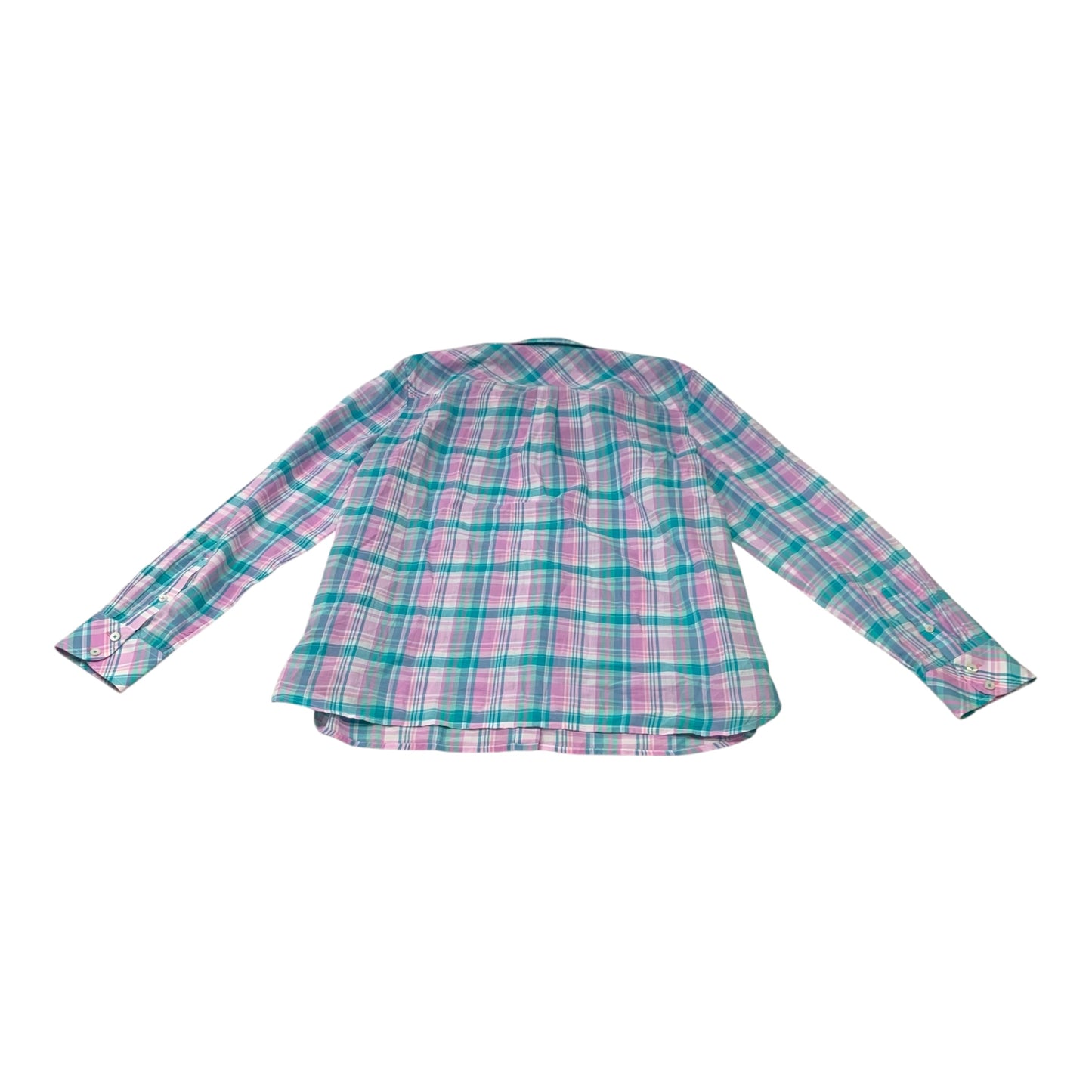 Top Long Sleeve By Talbots In Plaid Pattern, Size: Mp