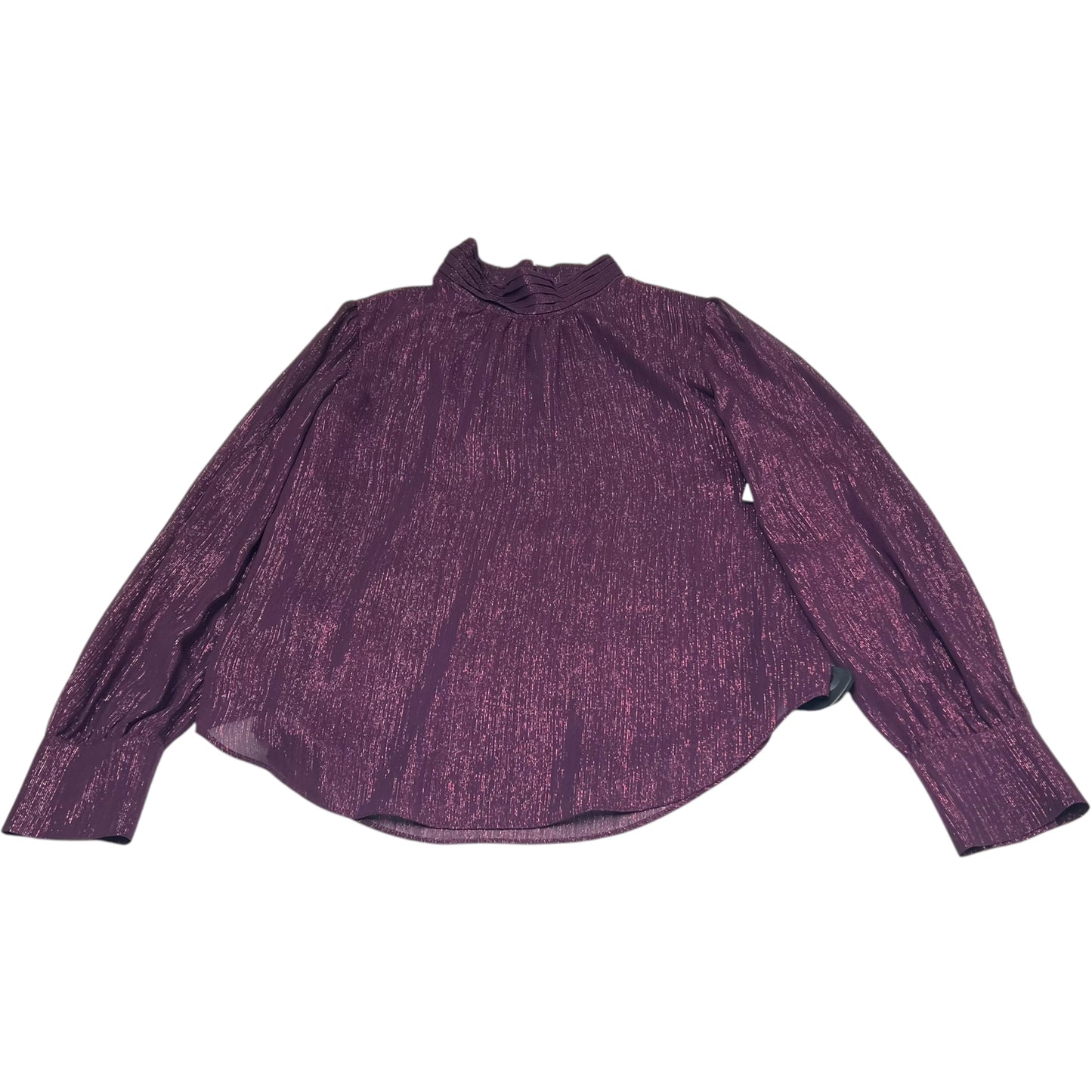 Blouse Long Sleeve By Ann Taylor In Purple, Size: S