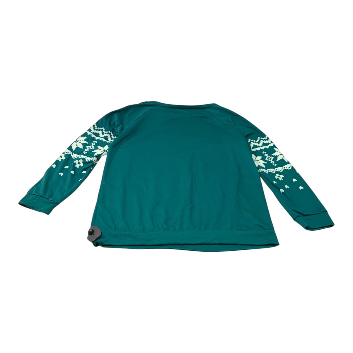 Top Long Sleeve By Bibi In Green & White, Size: S